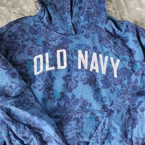 Old Navy Blue Floral Hoodie